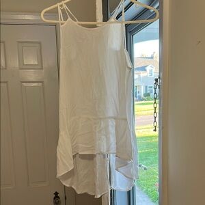 White Asymmetrical Sleeveless Top